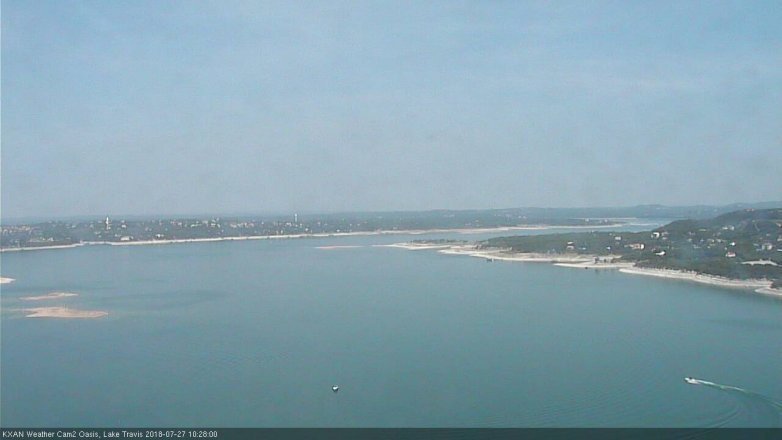 Lake Travis webcam, July 27, 2018 9:30 AM CT