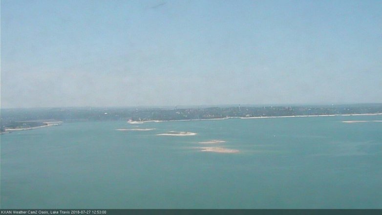 Lake Travis webcam, July 27, 2018 11:55 AM CT