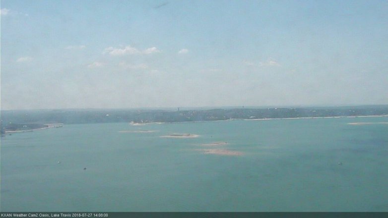 Lake Travis webcam, July 27, 2018 1:10 PM CT