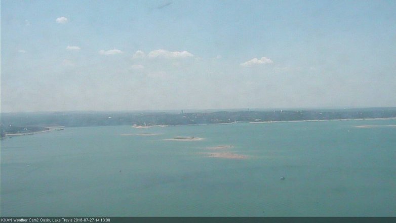Lake Travis webcam, July 27, 2018 1:15 PM CT
