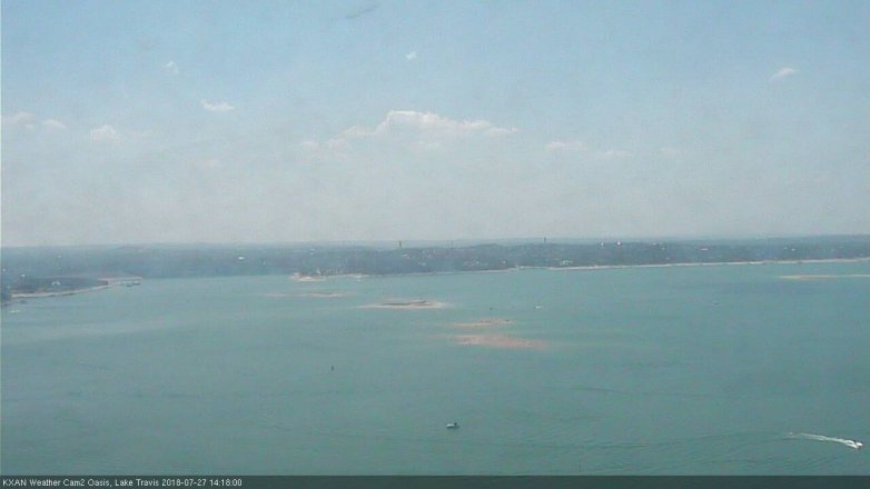 Lake Travis webcam, July 27, 2018 1:20 PM CT