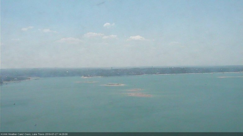 Lake Travis webcam, July 27, 2018 1:30 PM CT