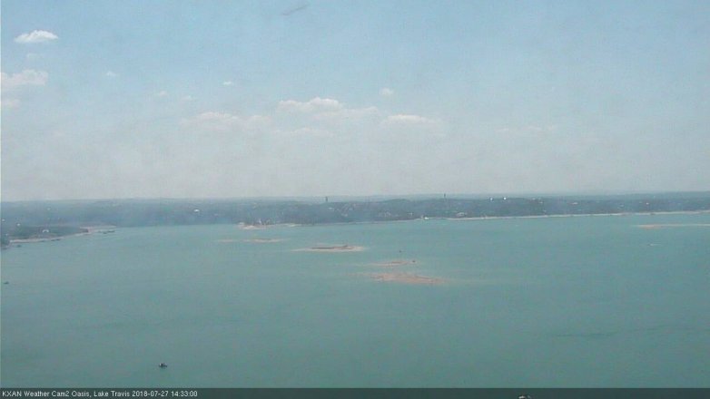 Lake Travis webcam, July 27, 2018 1:35 PM CT