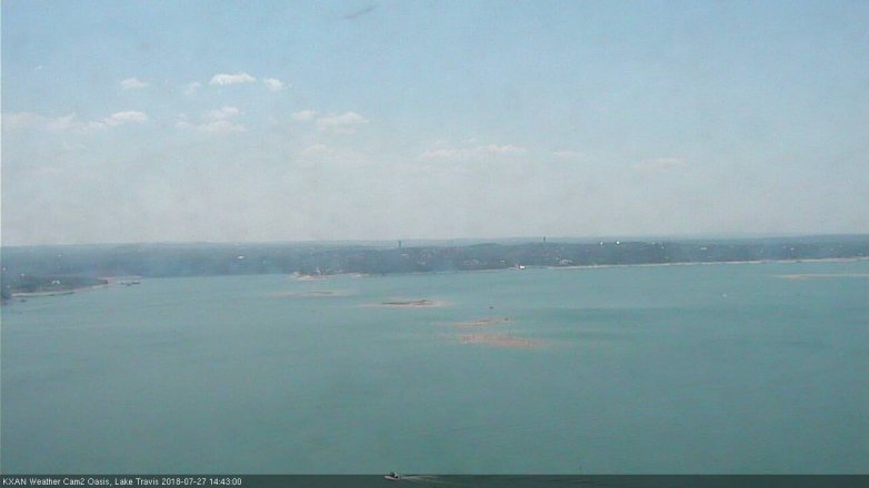 Lake Travis webcam, July 27, 2018 1:45 PM CT