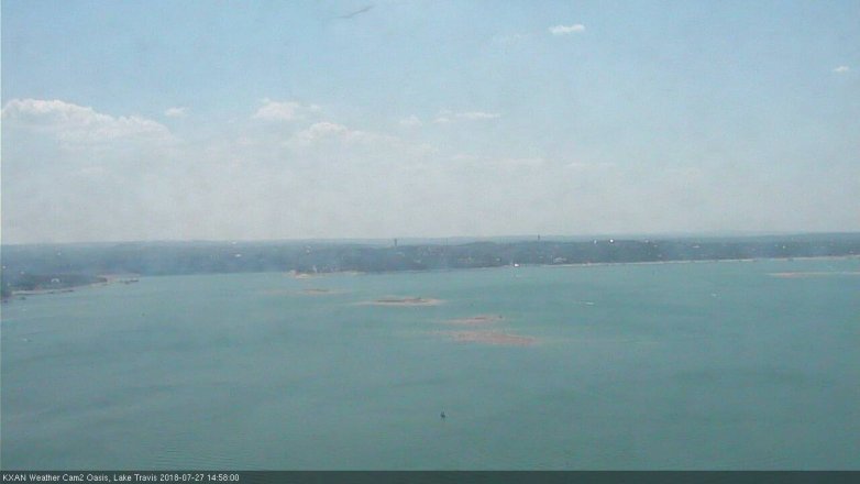 Lake Travis webcam, July 27, 2018 2:00 PM CT