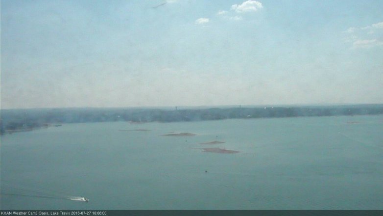 Lake Travis webcam, July 27, 2018 3:10 PM CT
