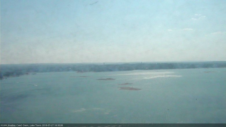 Lake Travis webcam, July 27, 2018 3:40 PM CT