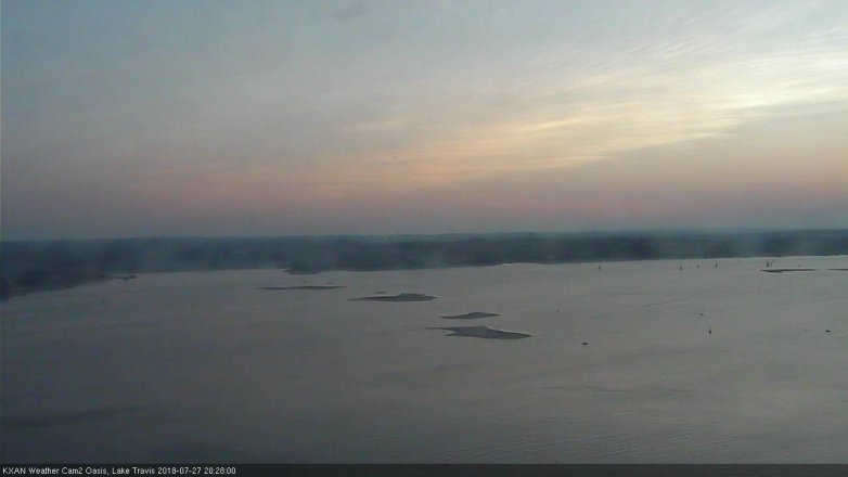 Lake Travis webcam, July 27, 2018 7:30 PM CT