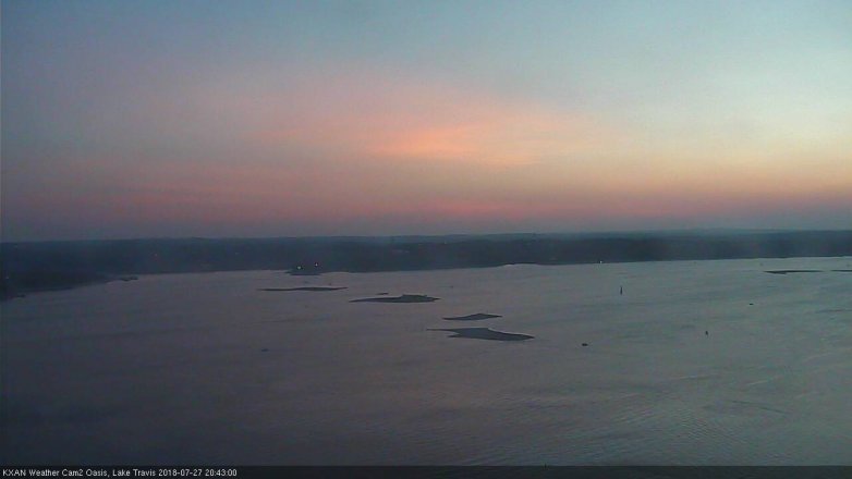Lake Travis webcam, July 27, 2018 7:45 PM CT