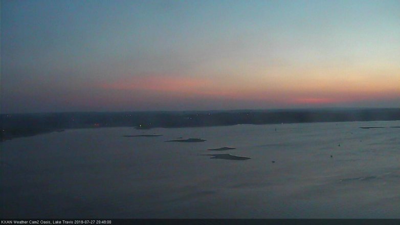 Lake Travis webcam, July 27, 2018 7:50 PM CT