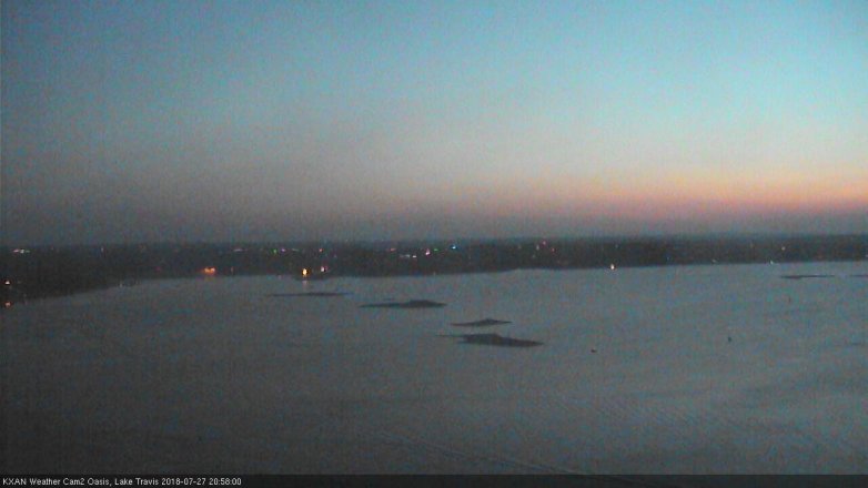 Lake Travis webcam, July 27, 2018 8:00 PM CT