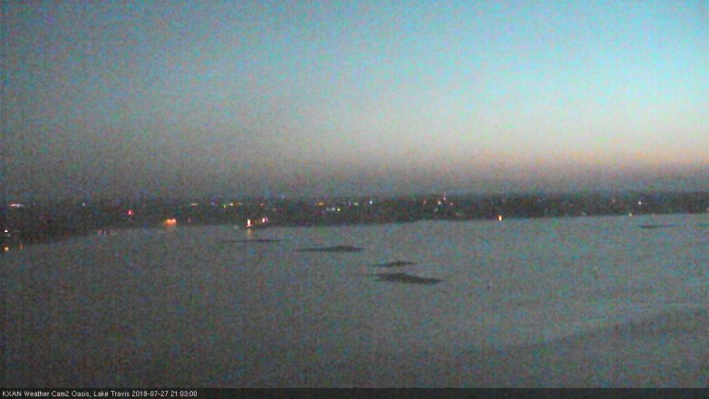 Lake Travis webcam, July 27, 2018 8:05 PM CT