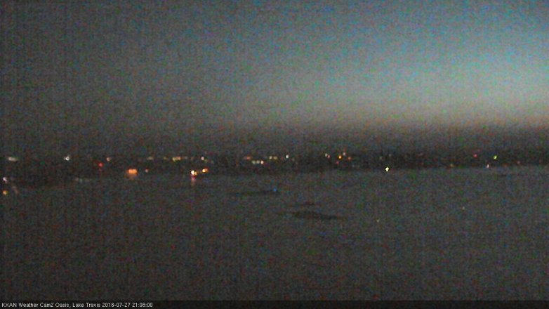 Lake Travis webcam, July 27, 2018 8:10 PM CT