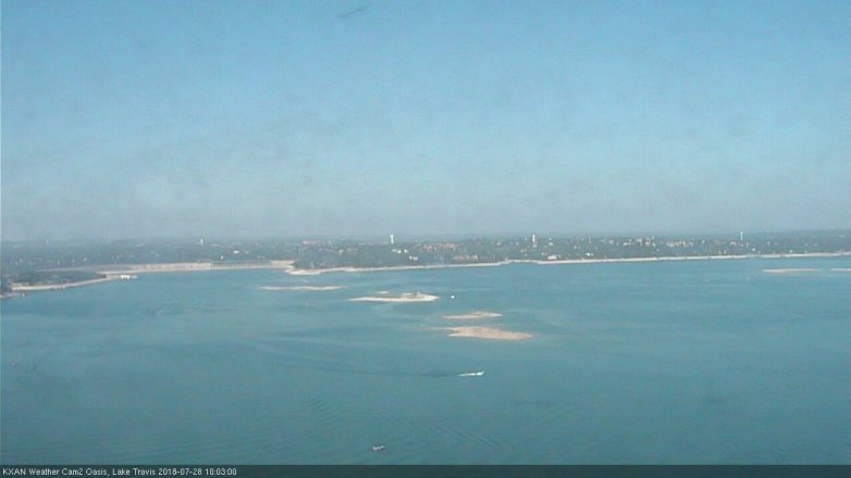 Lake Travis webcam, July 28, 2018 9:05 AM CT