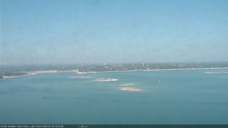 Lake Travis webcam, July 28, 2018 9:25 AM CT