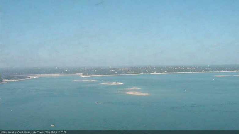 Lake Travis webcam, July 28, 2018 9:30 AM CT