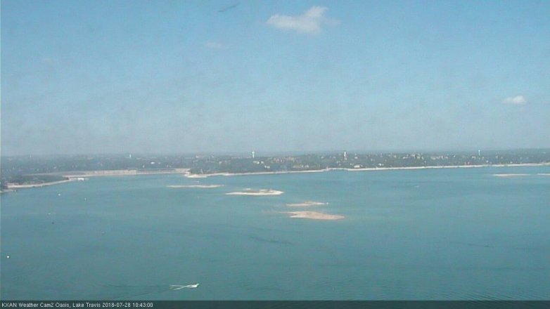 Lake Travis webcam, July 28, 2018 9:45 AM CT