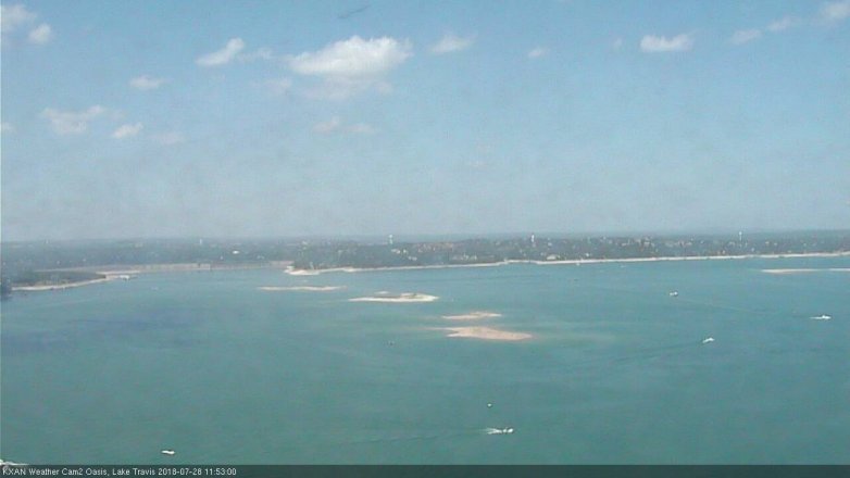 Lake Travis webcam, July 28, 2018 10:55 AM CT
