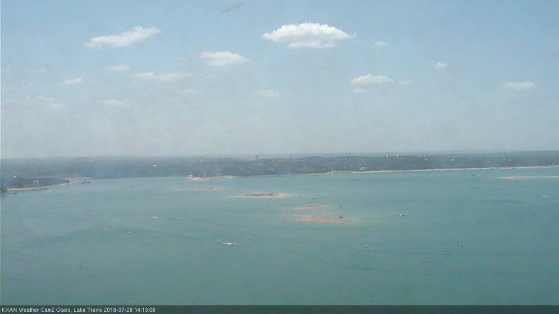 Lake Travis webcam, July 28, 2018 1:15 PM CT