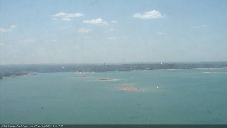 Lake Travis webcam, July 28, 2018 1:20 PM CT