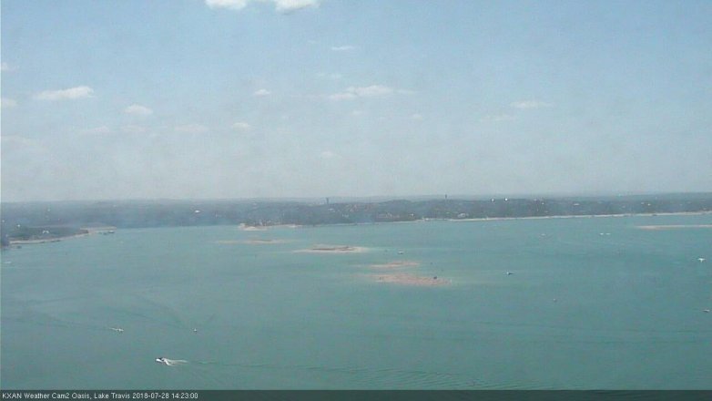 Lake Travis webcam, July 28, 2018 1:25 PM CT