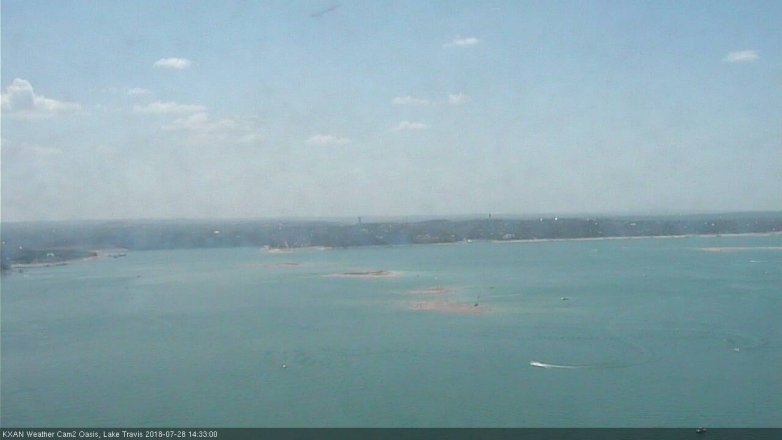 Lake Travis webcam, July 28, 2018 1:35 PM CT