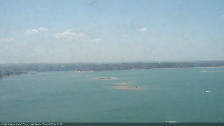 Lake Travis webcam, July 28, 2018 1:40 PM CT