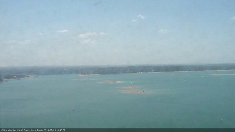 Lake Travis webcam, July 28, 2018 1:45 PM CT