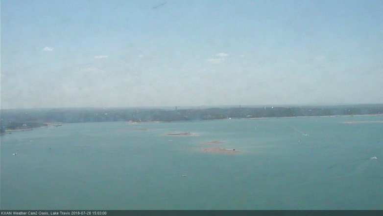 Lake Travis webcam, July 28, 2018 2:05 PM CT