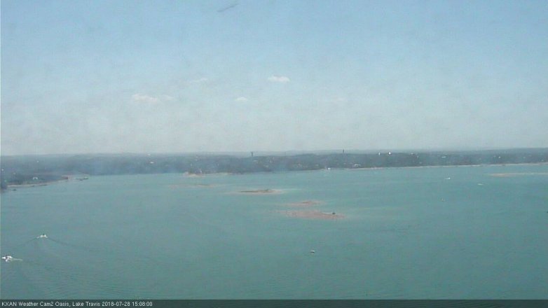Lake Travis webcam, July 28, 2018 2:10 PM CT