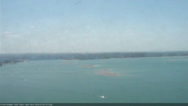 Lake Travis webcam, July 28, 2018 2:15 PM CT