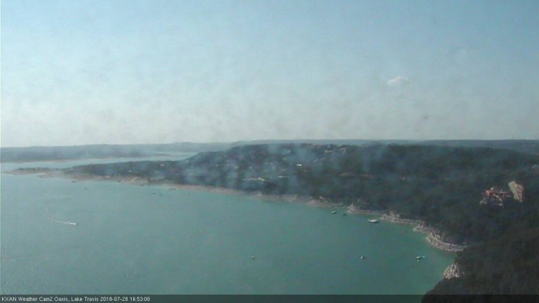 Lake Travis webcam, July 28, 2018 3:55 PM CT