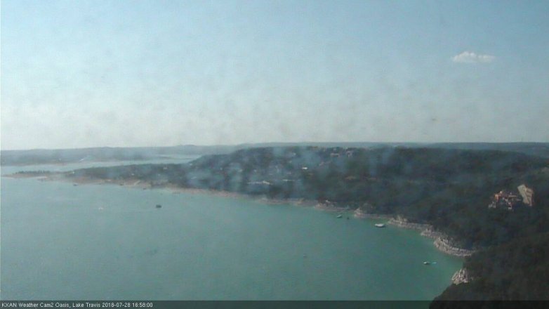 Lake Travis webcam, July 28, 2018 4:00 PM CT