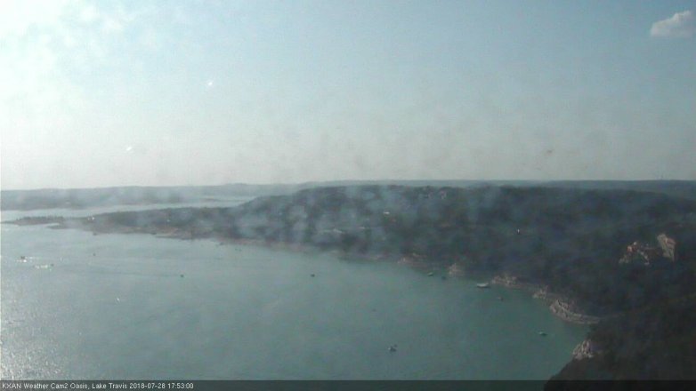 Lake Travis webcam, July 28, 2018 4:55 PM CT