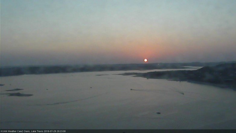 Lake Travis webcam, July 28, 2018 7:25 PM CT