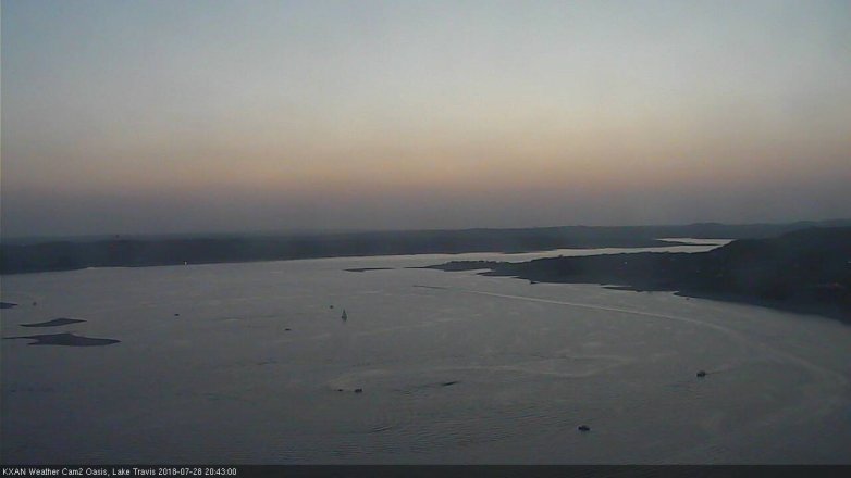 Lake Travis webcam, July 28, 2018 7:45 PM CT