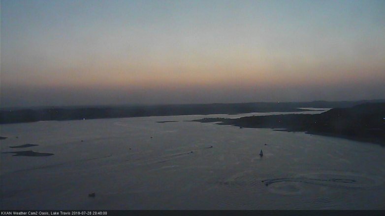 Lake Travis webcam, July 28, 2018 7:50 PM CT