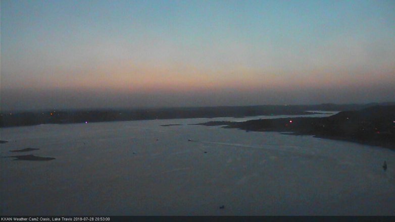 Lake Travis webcam, July 28, 2018 7:55 PM CT