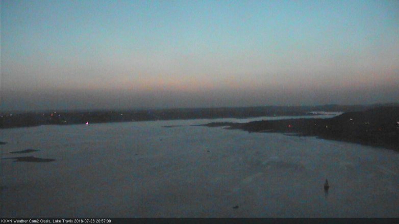 Lake Travis webcam, July 28, 2018 8:00 PM CT
