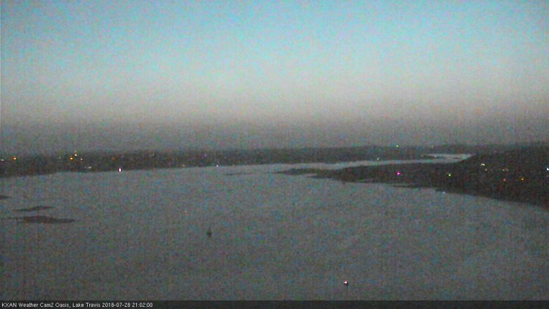 Lake Travis webcam, July 28, 2018 8:05 PM CT