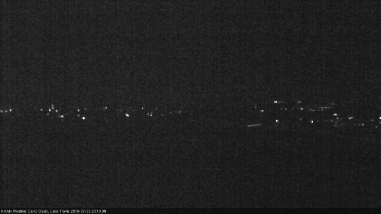 Lake Travis webcam, July 28, 2018 10:20 PM CT