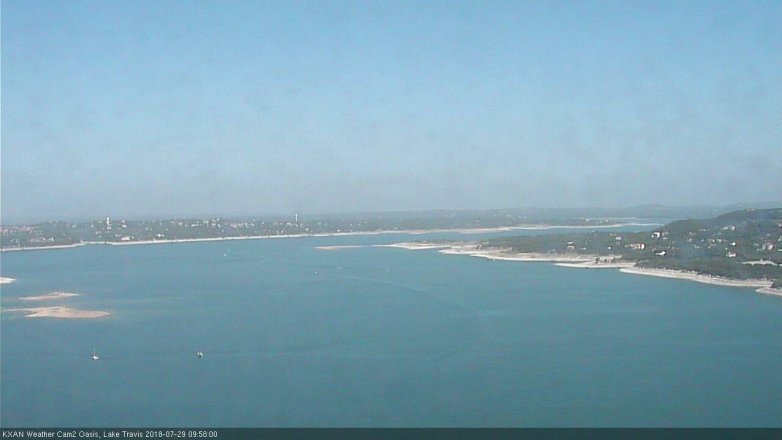Lake Travis webcam, July 29, 2018 9:00 AM CT