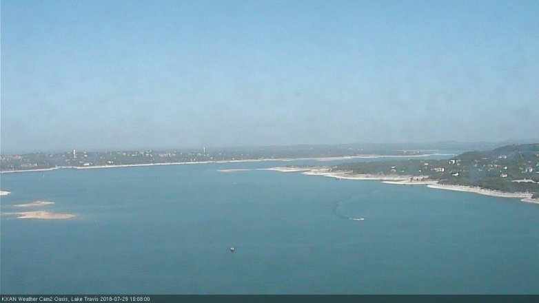 Lake Travis webcam, July 29, 2018 9:10 AM CT