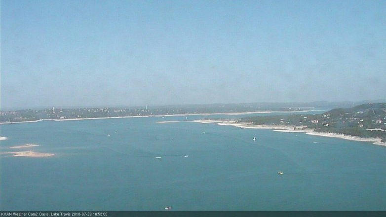 Lake Travis webcam, July 29, 2018 9:55 AM CT