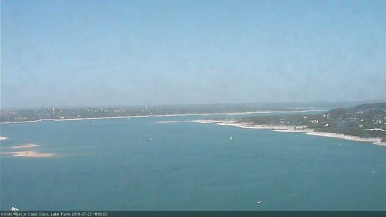 Lake Travis webcam, July 29, 2018 10:00 AM CT