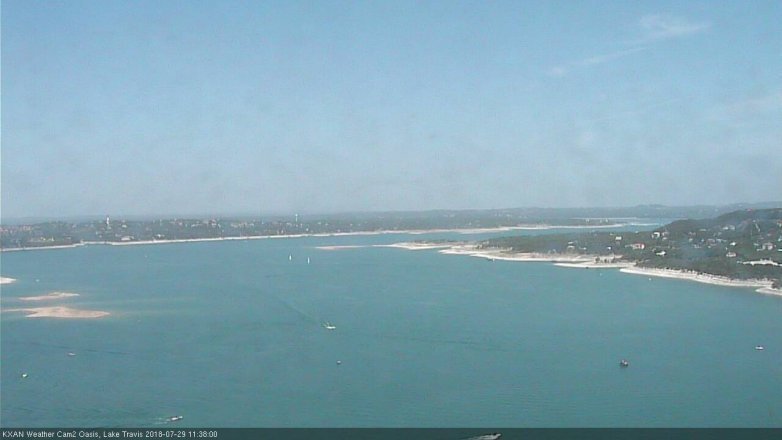 Lake Travis webcam, July 29, 2018 10:40 AM CT