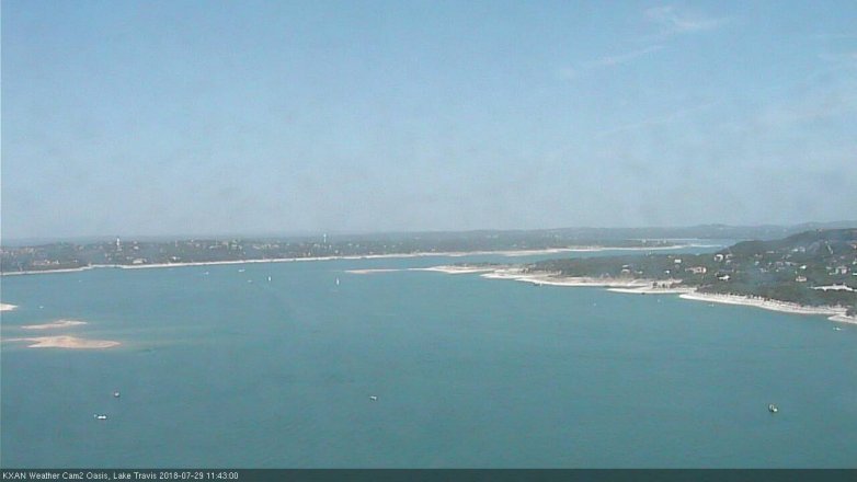 Lake Travis webcam, July 29, 2018 10:45 AM CT