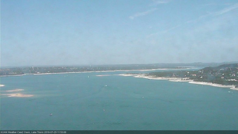 Lake Travis webcam, July 29, 2018 10:55 AM CT