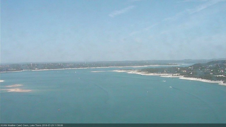 Lake Travis webcam, July 29, 2018 11:00 AM CT