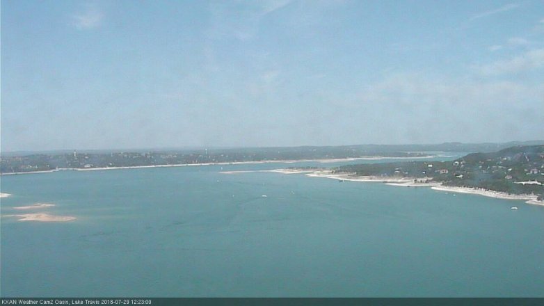 Lake Travis webcam, July 29, 2018 11:25 AM CT